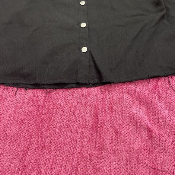 And The Why The Zephyr Crochet Sleeve Shirt Jacket Shacket Raw Hem Black Size L - Picture 4 of 10